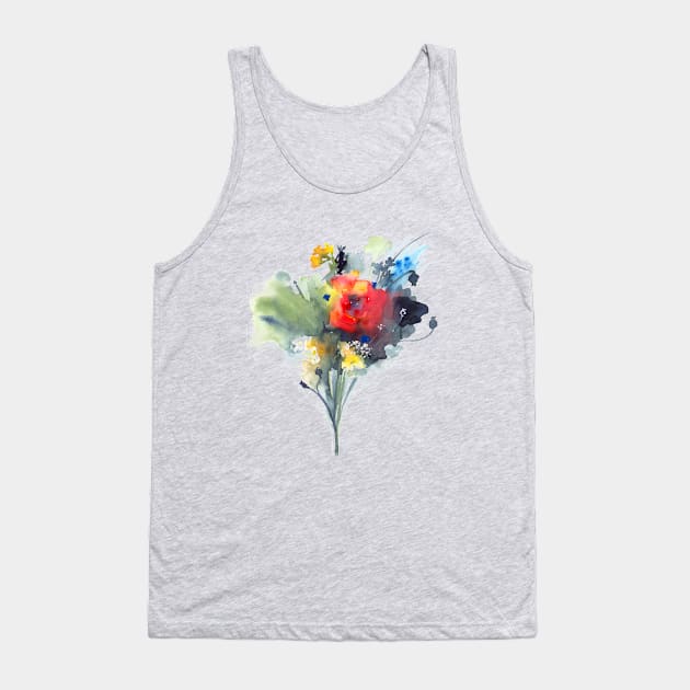 Colorful bouquet Tank Top by Maria Mi Art